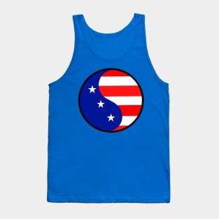 USA Yin Yang For The Fourth Of July - Yin And Yang Art Tank Top